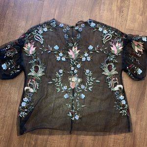 Mesh embroidered shirt from ZARA